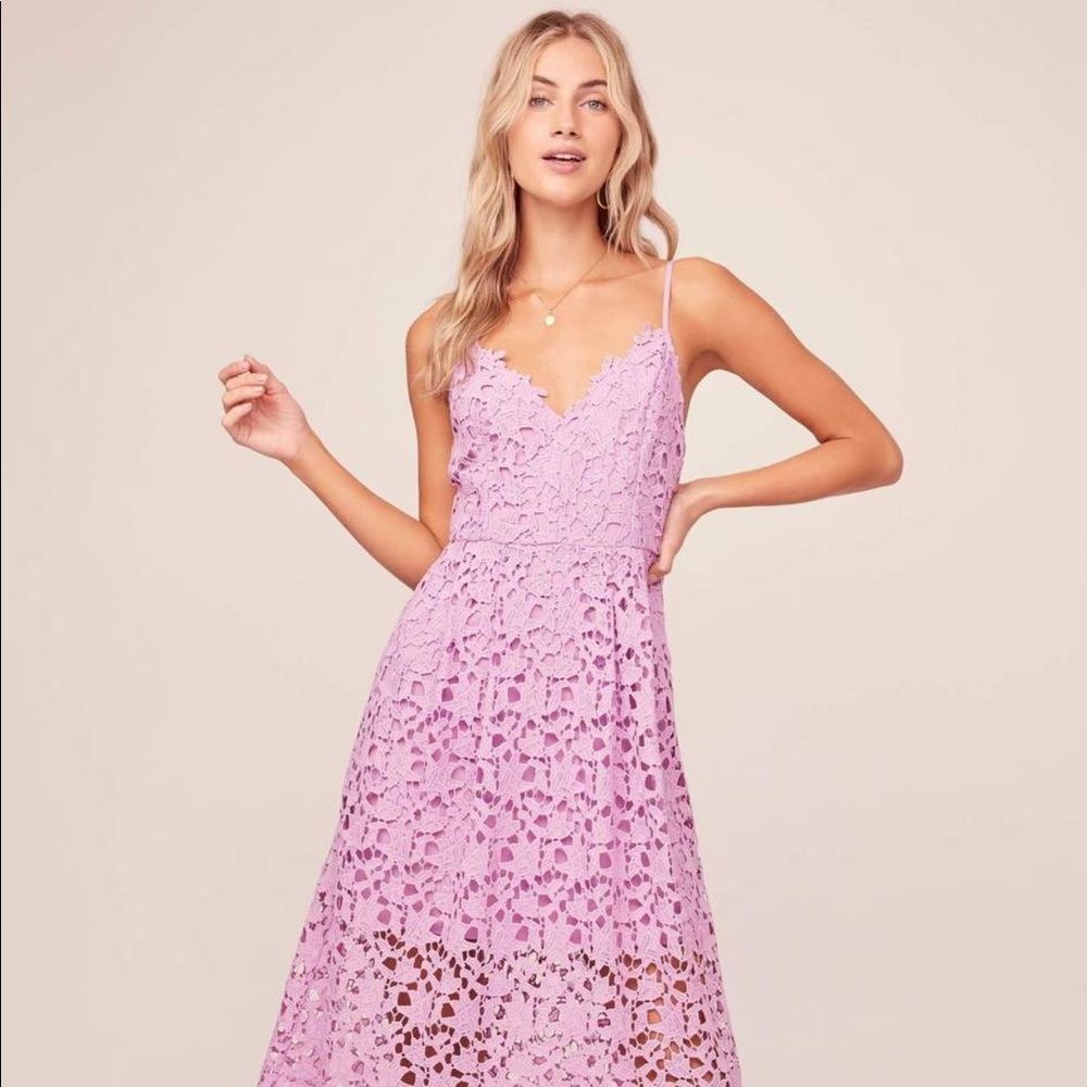 Astr the Label Lace Midi Dress